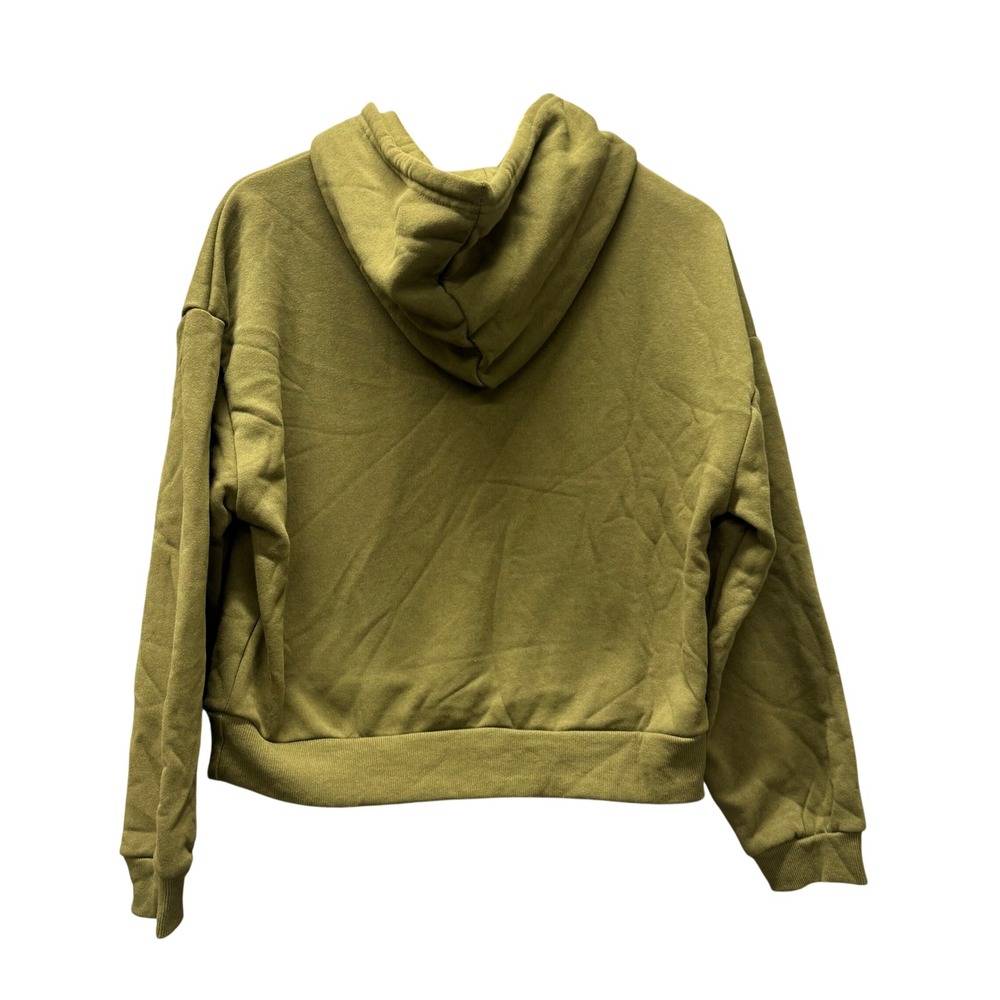 Von Dutch Hoodie Womens Medium M Pullover Olive Green Fleece Crop NEW - Picture 3 of 6